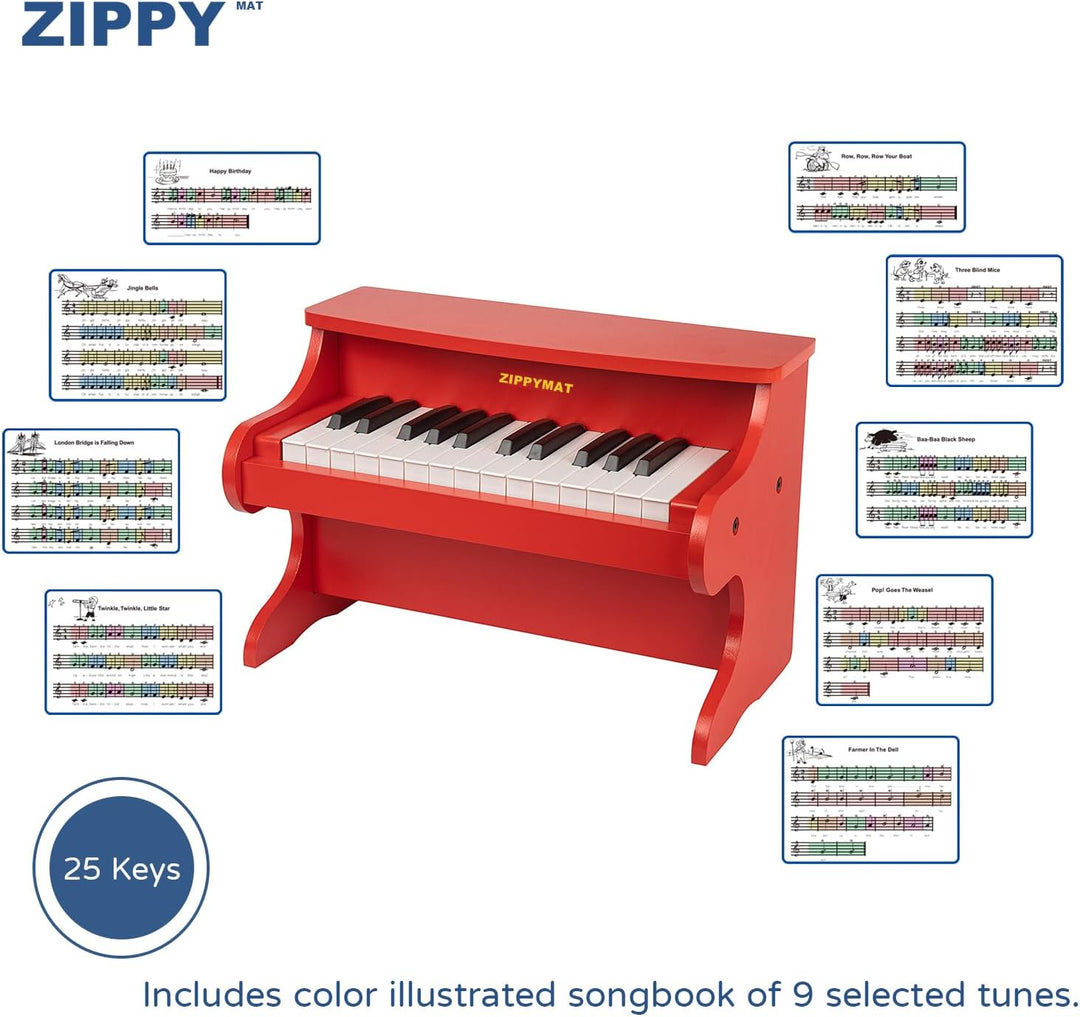 ZIPPY MAT Kinder Klavier Tastatur, 25 Tasten Digitalpiano für Kinder, Mini Musik Lerninstrument Spie