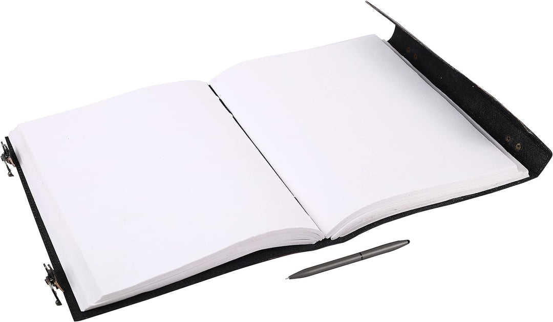 OVERDOSE Hand Embossed Stone Black Leather Journal - Handmade Antique Stone Journal For Students & O