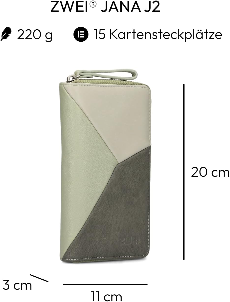 Zwei JANA Wallet J02 Jade, Jade