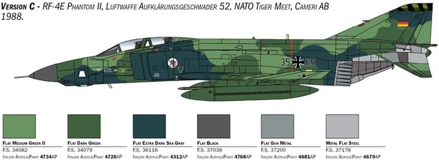 Italeri 2818 1:48 RF-4E Phantom II - Modellbau, Bausatz, Standmodellbau, Basteln, Hobby, Kleben, Pla