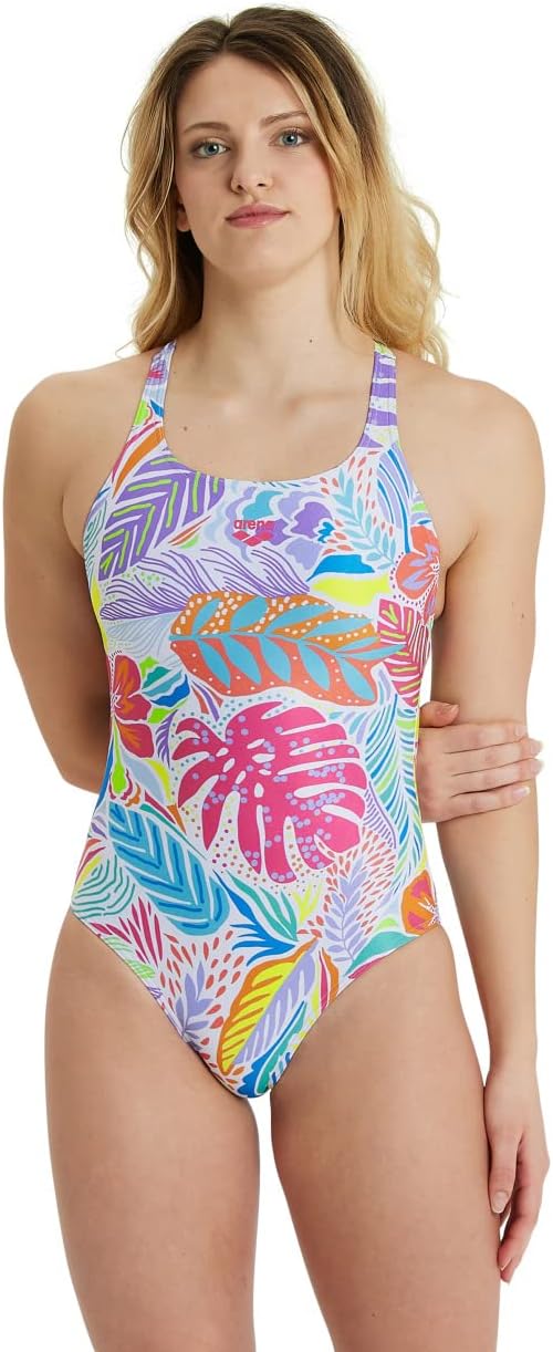 Arena Damen Swim Pro Badeanzug (1er Pack) 34 White Multi, 34 White Multi