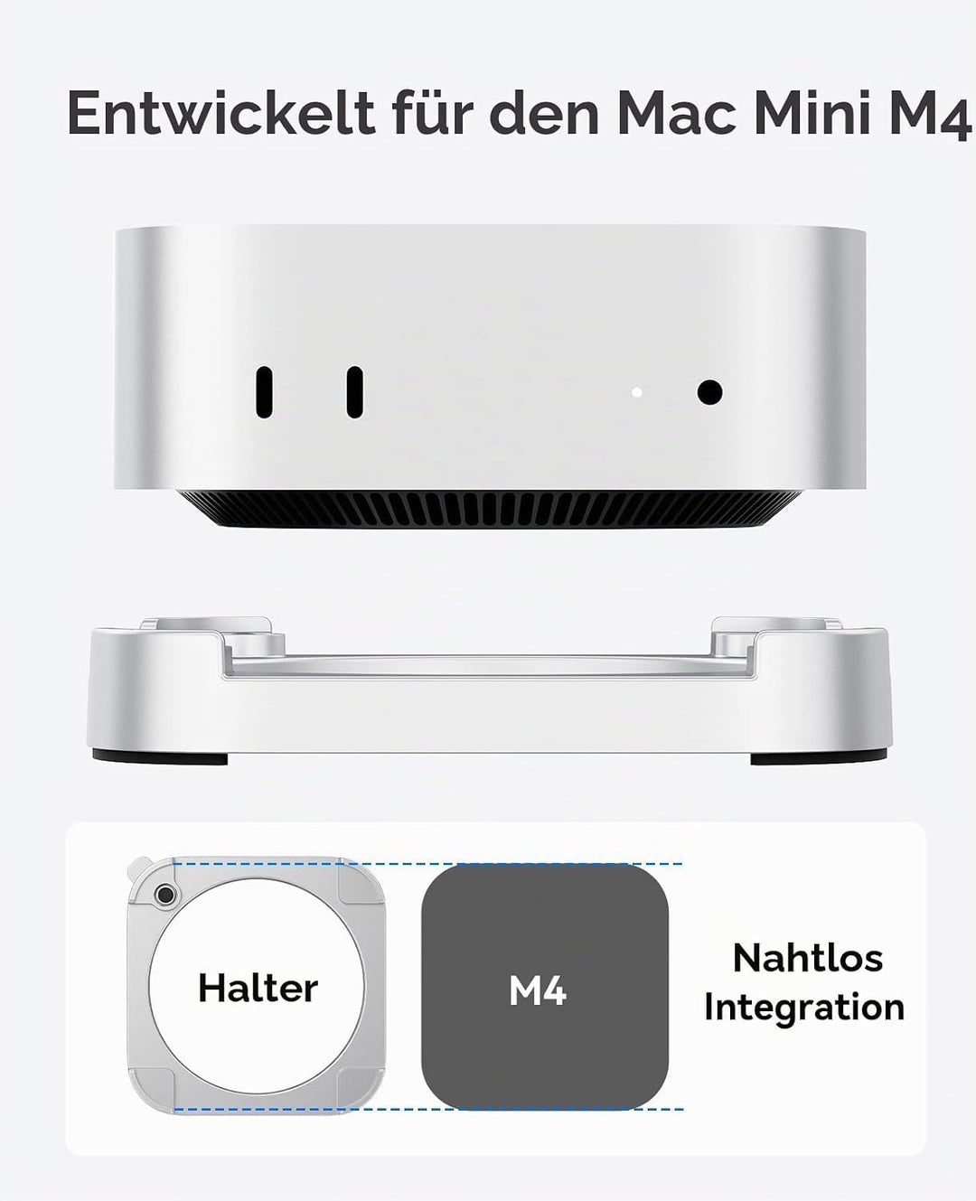 ORICO ST02 Stapelbarer Mac mini 2024 Ständer | Modulares Design + 360°-Belüftung | Platzsparend für