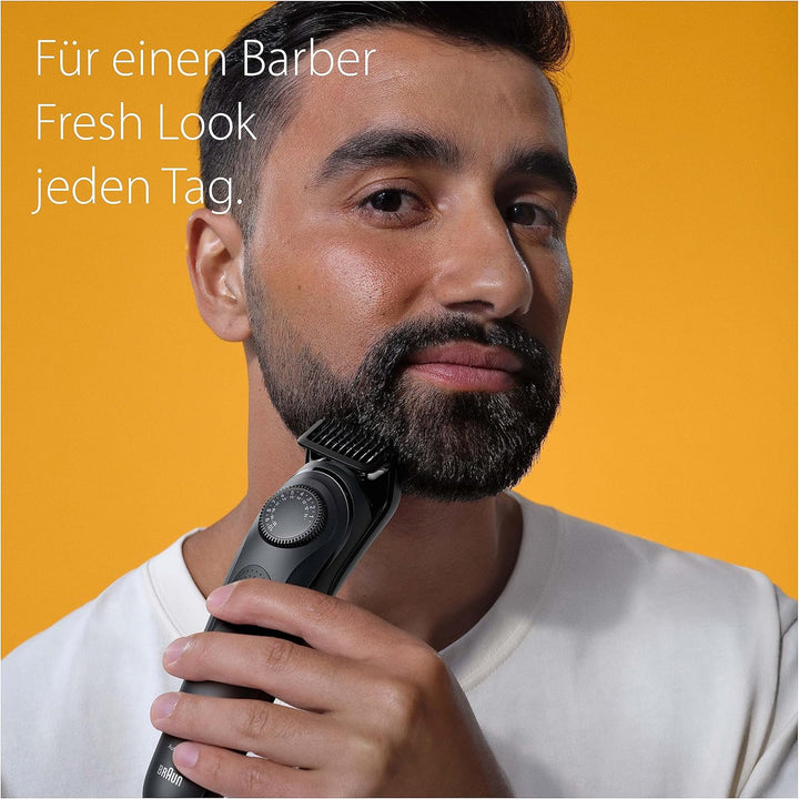 Braun Barttrimmer, Bartschneider/Trimmer/Haarschneider Herren, Haarschneidemaschine Profi, 40 Einste