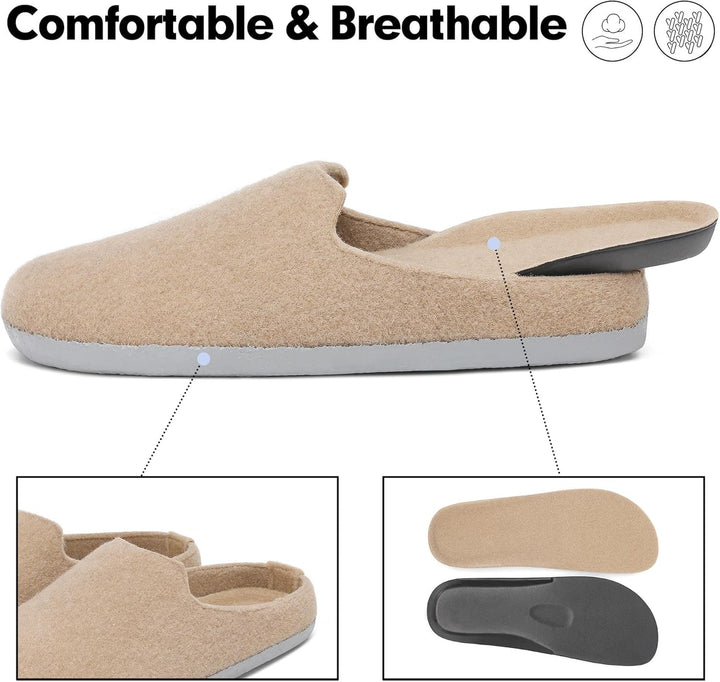 Mishansha Filz Hausschuhe Winter Bequem Filzpantoffeln für Damen Herren Gr.36-48 37 EU Aprikose, 37