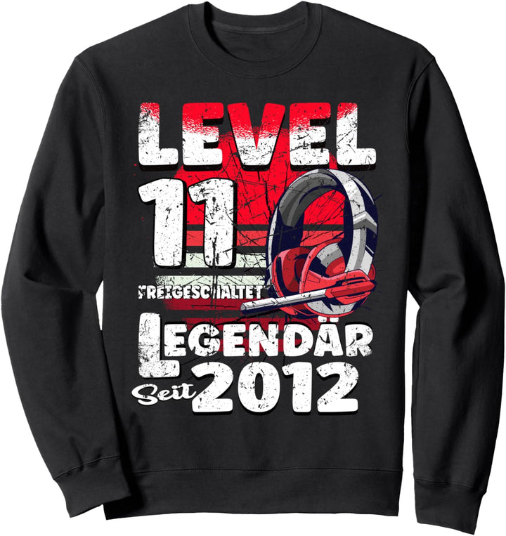 Level 11 freigeschaltet Geburtstag 11 Jahre 2012 Gamer Sweatshirt