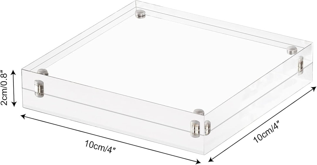 AMEITECH Acrylbilderrahmen, 10 x 10 cm, klares, doppelseitiges Blockset, rahmenloser magnetischer Fo