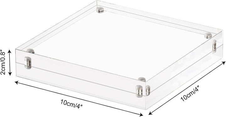 AMEITECH Acrylbilderrahmen, 10 x 10 cm, klares, doppelseitiges Blockset, rahmenloser magnetischer Fo