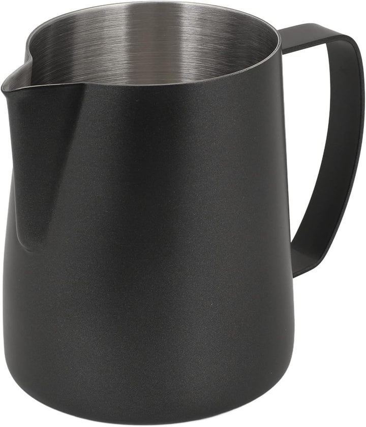 Milchaufschäumbecher aus Edelstahl, 700 Ml, Langlebiger Dampfkrug für Latte-Art-Enthusiasten (BLACK)