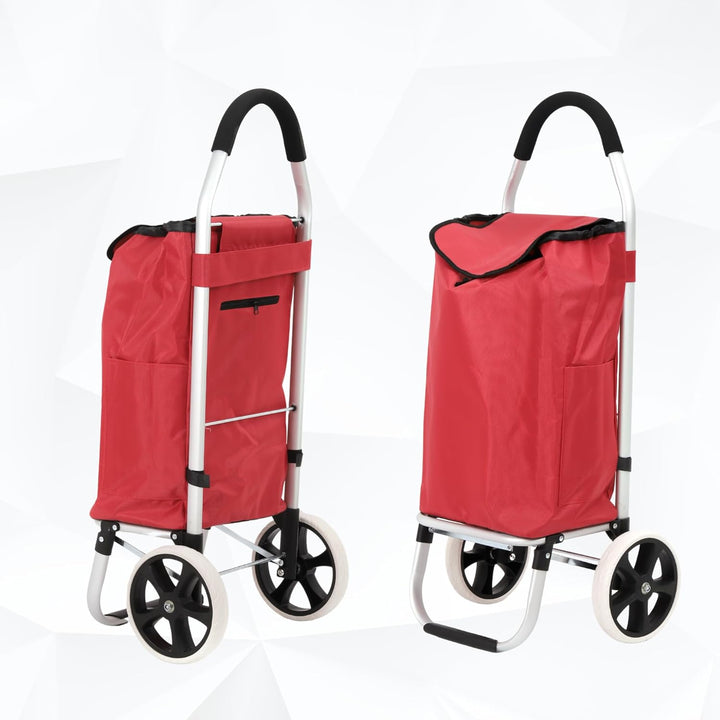 43.5Liter Aluminium Trolley Einkaufstrolley Klappbar, Shopping Trolley, Wasserabweisender Einkaufswa