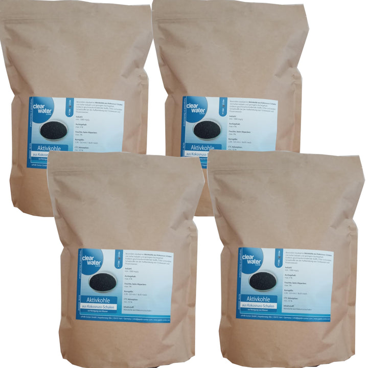 10L / 5kg Aktivkohle Granulat aus Kokosnussschalen, 8x30 mesh – Filterkohle zur Wasserreinigung für