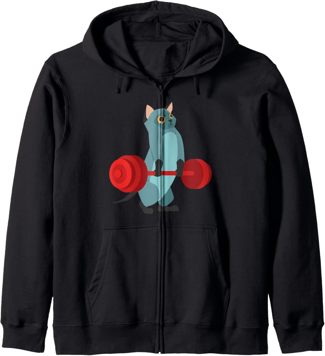 Katze Gewichtheben Fitness Kapuzenjacke