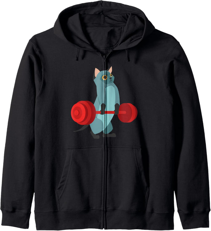 Katze Gewichtheben Fitness Kapuzenjacke