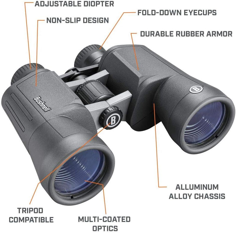 Bushnell - Powerview 2 - Fernglas - 10x50 - Porro - Aluminium Metallgehäuse - Mehrschichtvergütung -