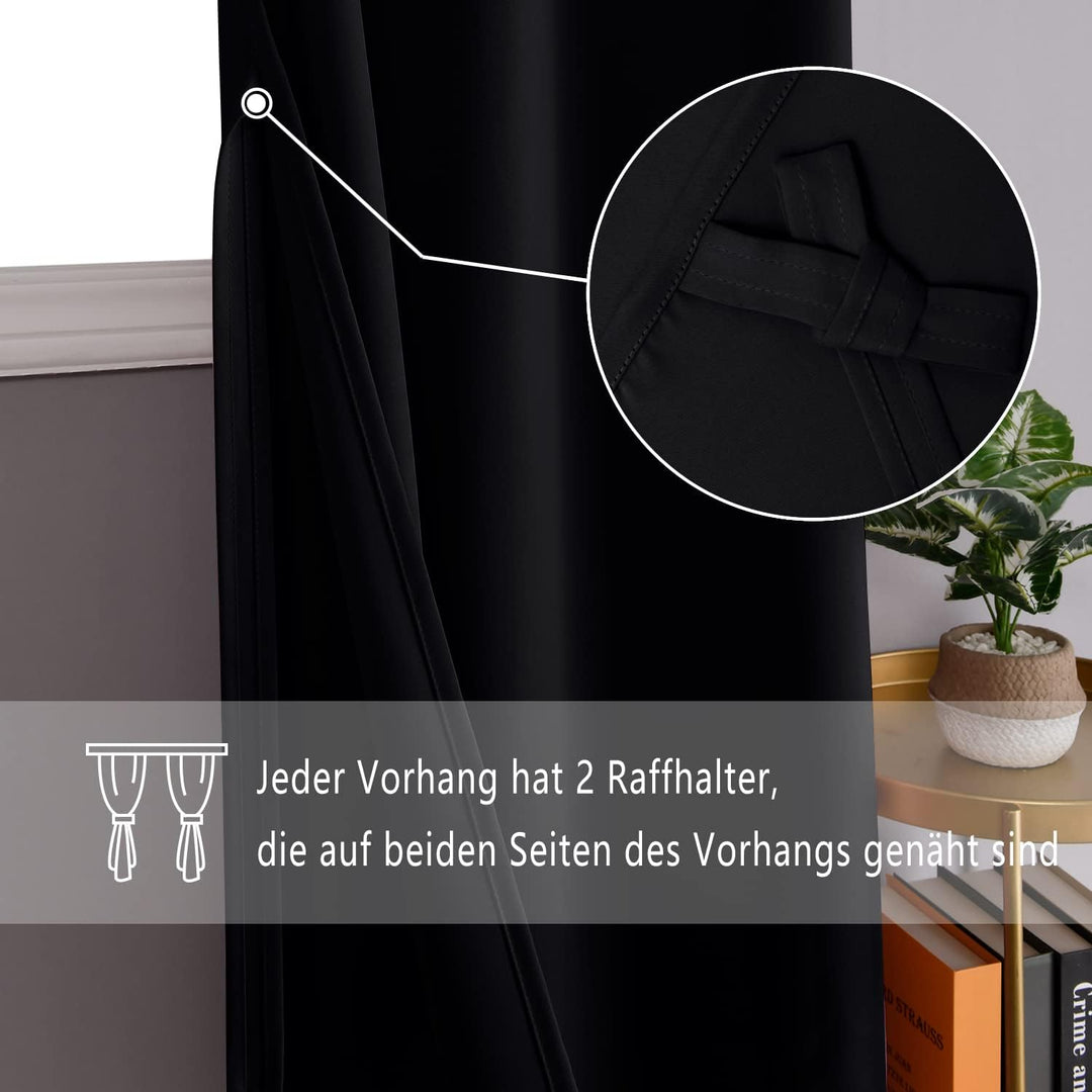 DWCN Vorhang Blickdicht Verdunkelungsgardinen mit Ösen 2 Stücke Thermogardine für Wohnzimmer,Schlafz