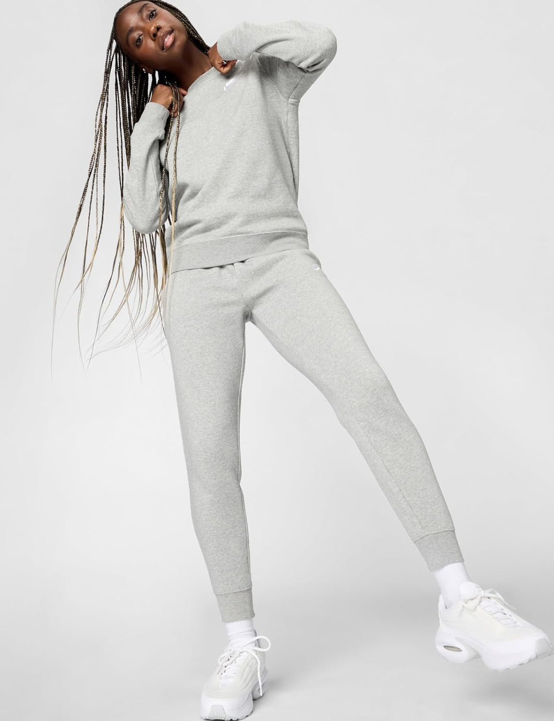 Nike Damen Hose NSW Club M Dk Grey Heather/White, M Dk Grey Heather/White