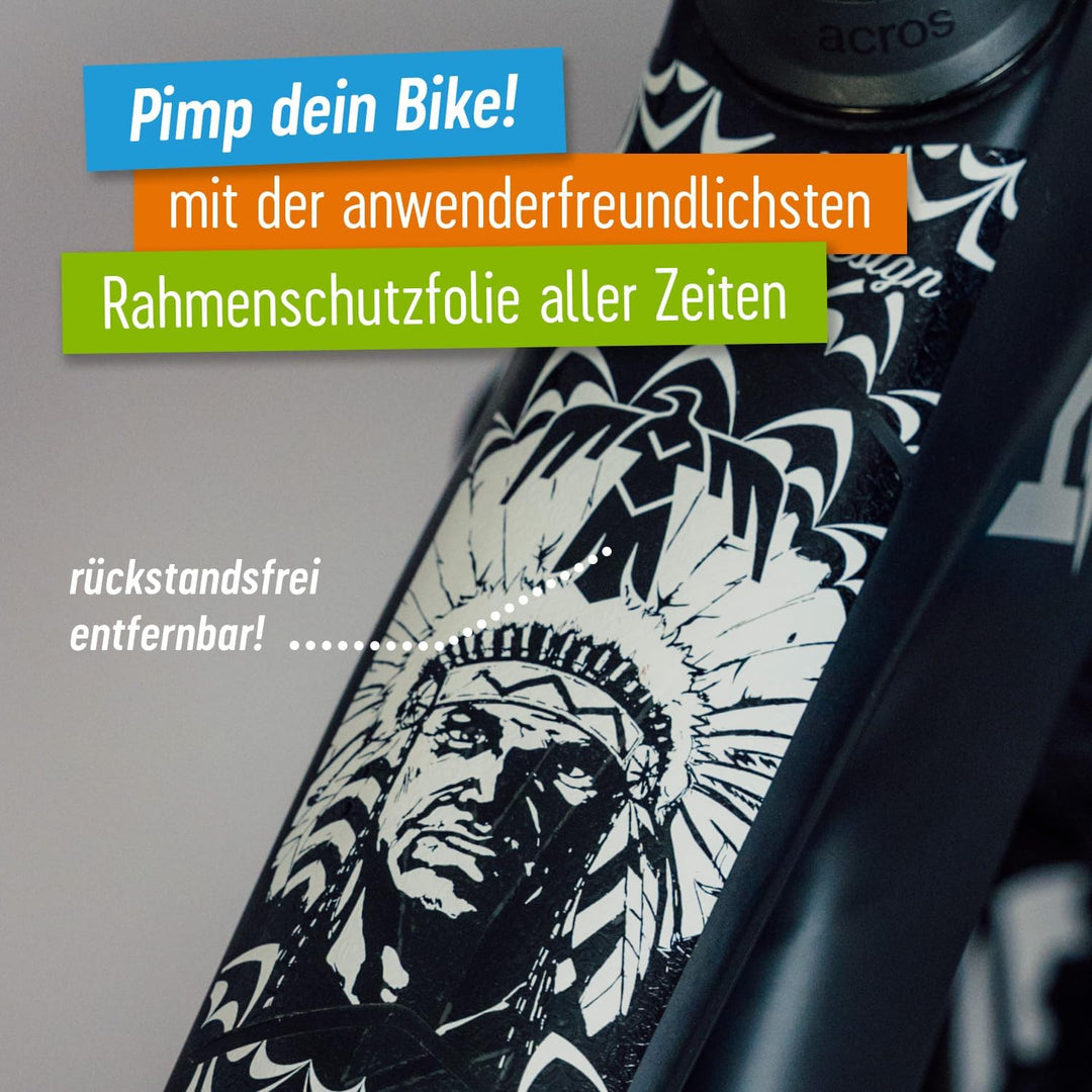 Riesel Design® - „Frame:Guard“ Fahrrad Rahmenschutz - Stylische Fahrrad Schutzfolie 17 Selbstklebend