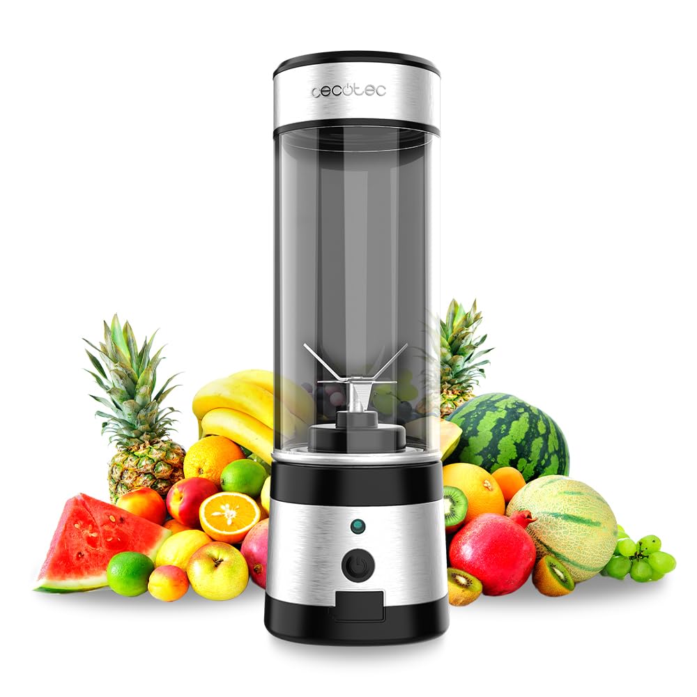 Cecotec Tragbarer Einzel-Smoothie-Mixer WanderlustMix USB. 126W, Kompakt, 400ml-Becher, 4 Klingen mi