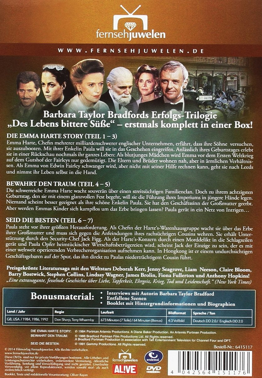 Des Lebens bittere Süsse - Komplettbox: Die Emma Harte Trilogie (Fernsehjuwelen) [7 DVDs], DVD