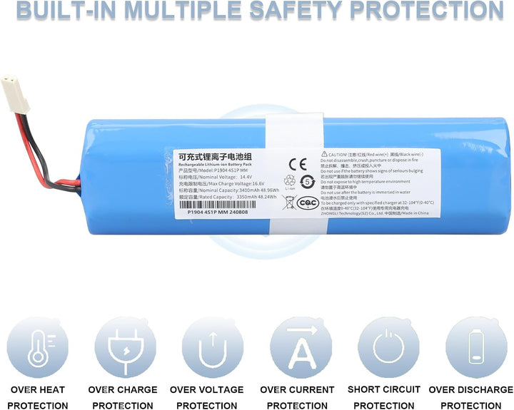 14,4 V 3400 mAh Lithium-Ionen-Akku kompatibel mit Medion MD13202 MD18500 MD18501 MD18600 MD19510 MD1