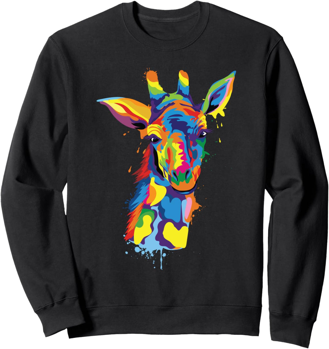Bunte Giraffen-Grafik Sweatshirt