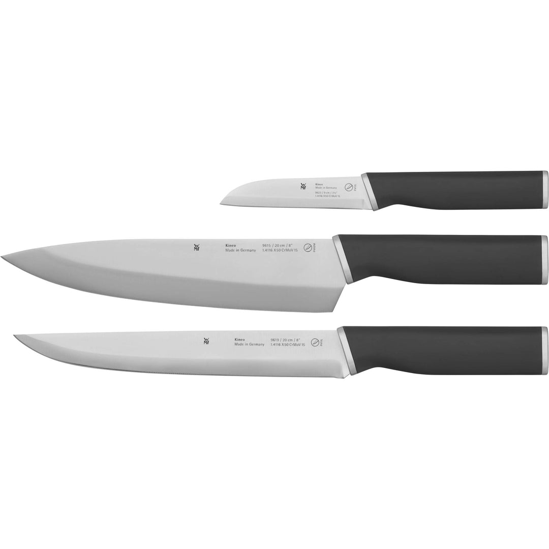 WMF Kineo Messerset Küche 3teilig, Made in Germany, 3 Küchenmesser scharf, Performance Cut, Kinetisc