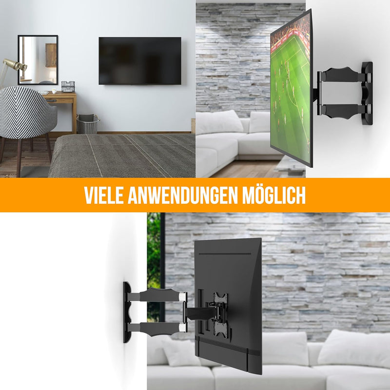 NANOOK TURN S Schwenkbare TV wandhalterung für 19-43 Zoll Fernseher | Neigbar | Wandhalter für LCD,