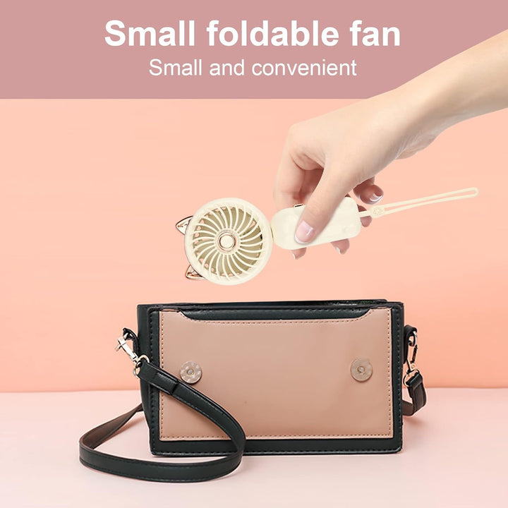 Gukasxi Tragbarer Handventilator Faltbarer Mini USB Ventilator mit Wiederaufladbarem Akku Klein 3-Ga
