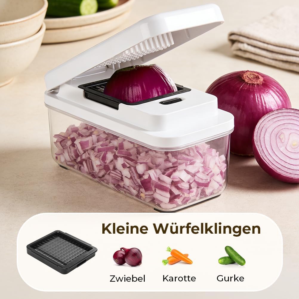 Gemüseschneider Manuell, Zwiebelschneider, Gemüse Schneider für Schnell und Gleichmässig Würfel, Gem