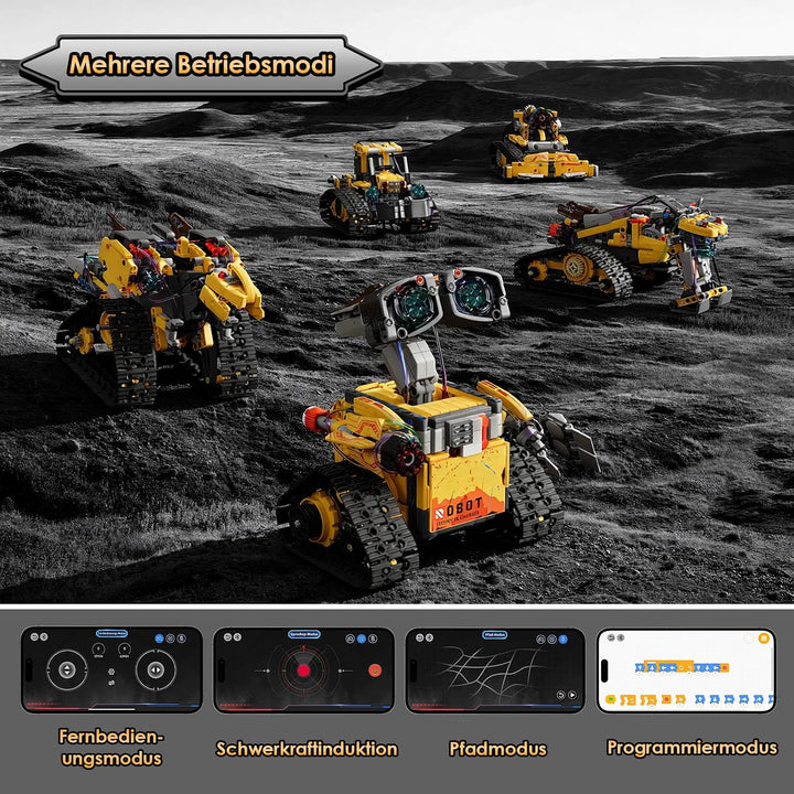 ZWOOS Technik Roboter Kinder Bauspielzeug,5-in 1 Programmierbarer Roboter Bausatz mit App &amp; Fernsteu
