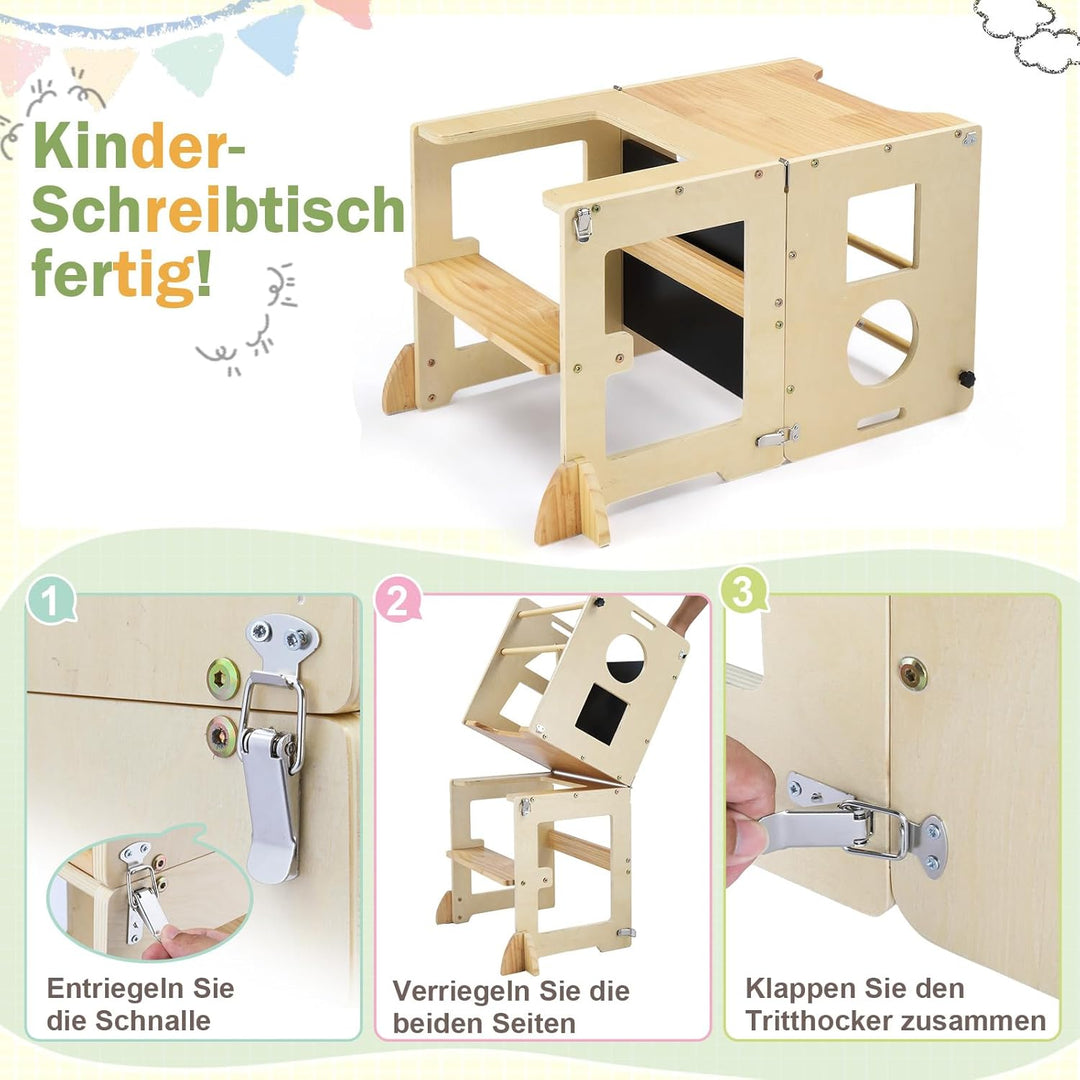 LEADZM Lernturm ab 1 Jahr，Lernturm Klappbar，Montessori Spielzeug ab 1 Jahr，Learning Tower，für Küche