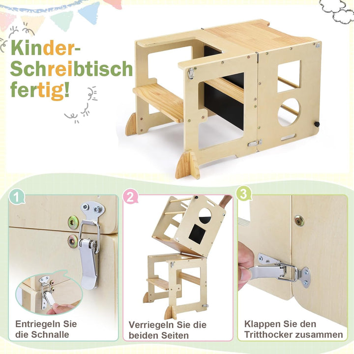 LEADZM Lernturm ab 1 Jahr，Lernturm Klappbar，Montessori Spielzeug ab 1 Jahr，Learning Tower，für Küche
