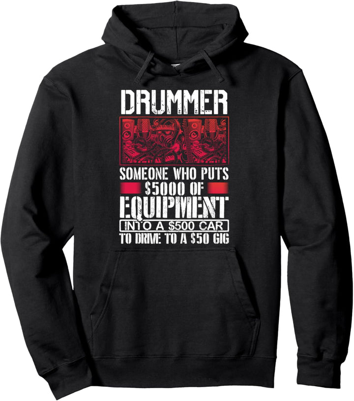 Vintage Drumming Humor Gift Funny Drummer Struggle Facts Pullover Hoodie