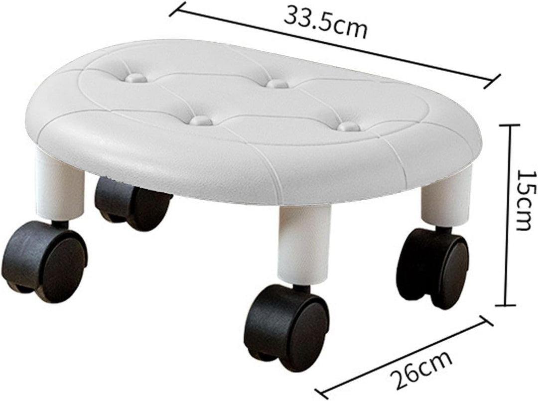Niedriger Rollhocker, 33,5 x 15 x 26 cm 360° Drehbar Flexible Sitzfläche mit Rollen Rollhocker Stuhl