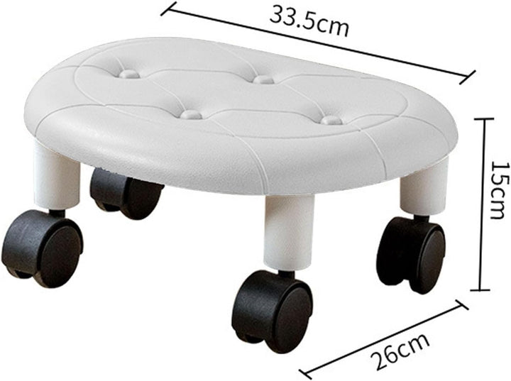 Niedriger Rollhocker, 33,5 x 15 x 26 cm 360° Drehbar Flexible Sitzfläche mit Rollen Rollhocker Stuhl