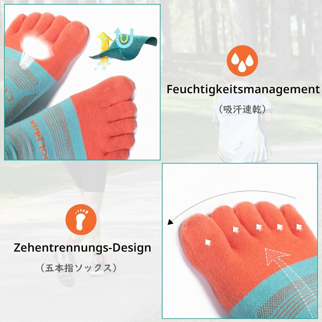 TRIWONDER Zehensocken für Herren, Damen, Adult Socken, Atmungsaktiv Sportsocken, Fünf Finger Socken