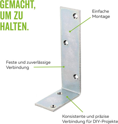 Alberts 847883 Balkenwinkel | galvanisch verzinkt, dickschichtpassiviert | 75 x 150 x 40 mm | 20er S