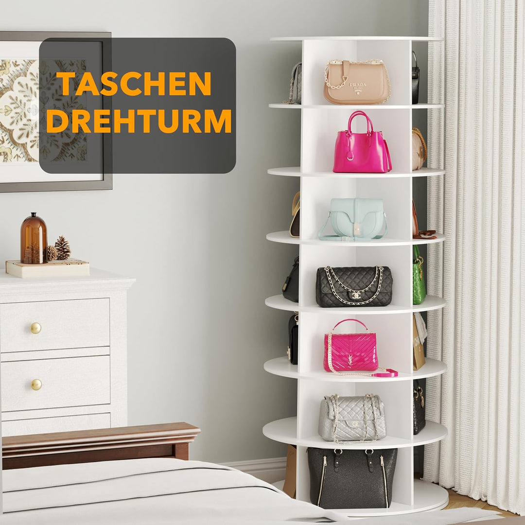 SpaceAid Drehbares Schuhregal mit 7 Ebenen, drehbares Schuhregal, Lazy Susan, drehbares 360-Grad-Sch