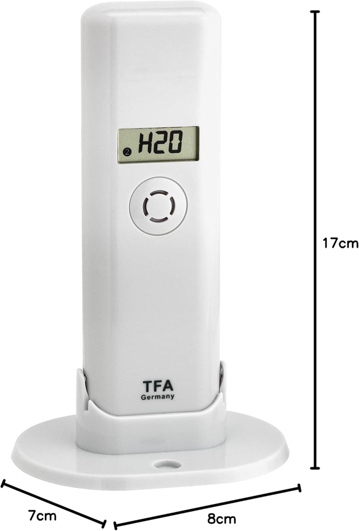 TFA Dostmann Weatherhub Thermo-Hygro-Sender, mit Wassermelder, Smart Home, Abruf der Daten über Smar
