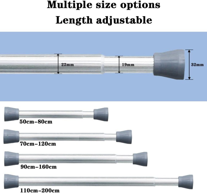 1 Stück Vorhangstange ohne Bohren Teleskopstange Verstellbare Kleiderstange für Fenster, Badezimmer,