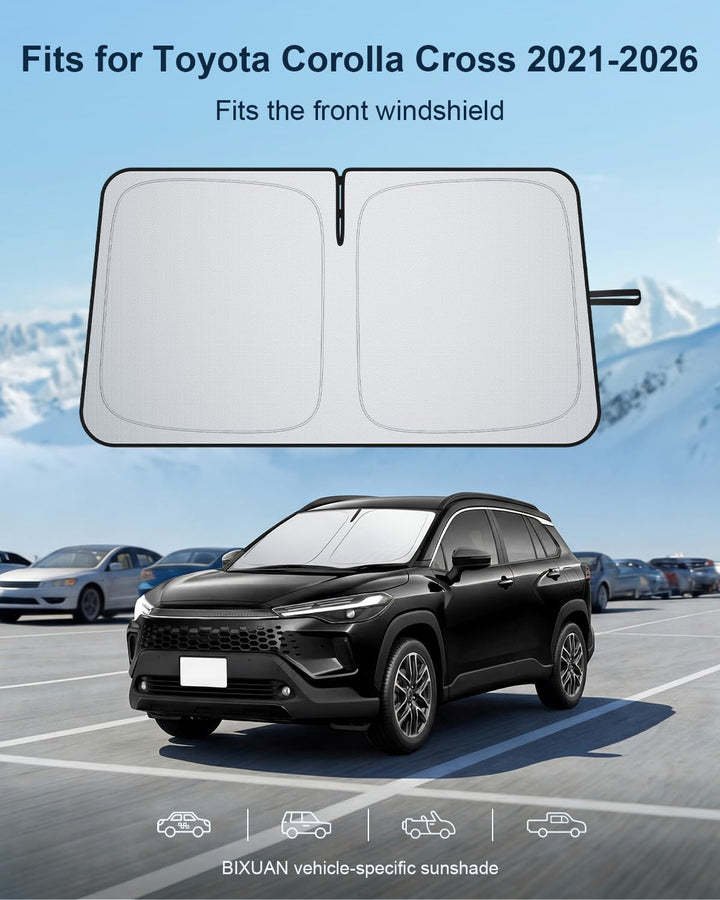BIXUAN Frontscheiben-Sonnenschutz kompatibel mit Toyota Corolla Cross 2021-2025 2026 Auto Sonnenschu