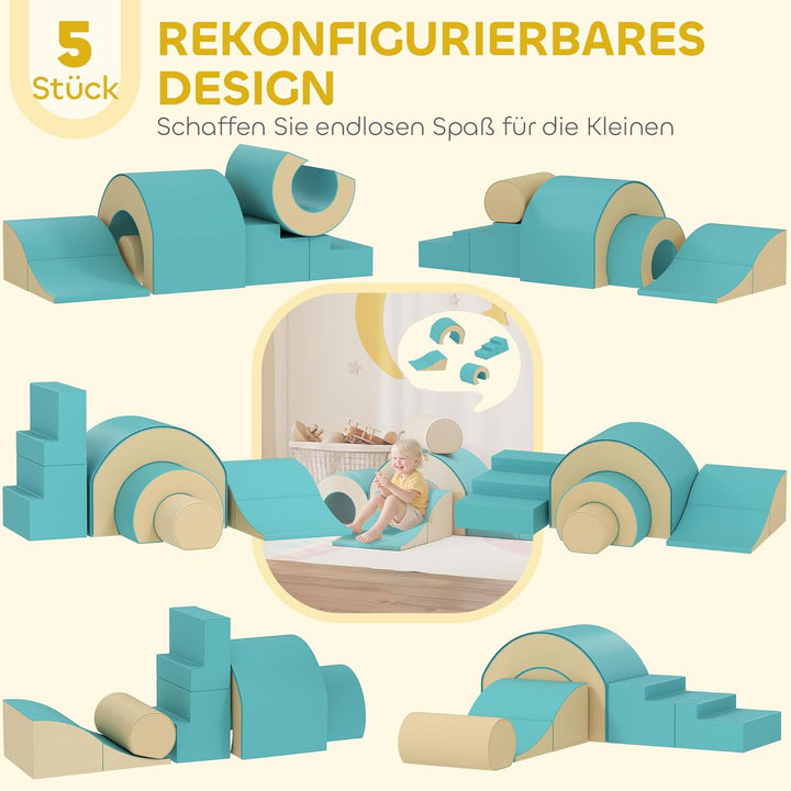 AIYAPLAY Schaumstoff Bausteine Kinder 5 TLG. Klettern Softbausteine Riesenbausteine Grossbausteine B