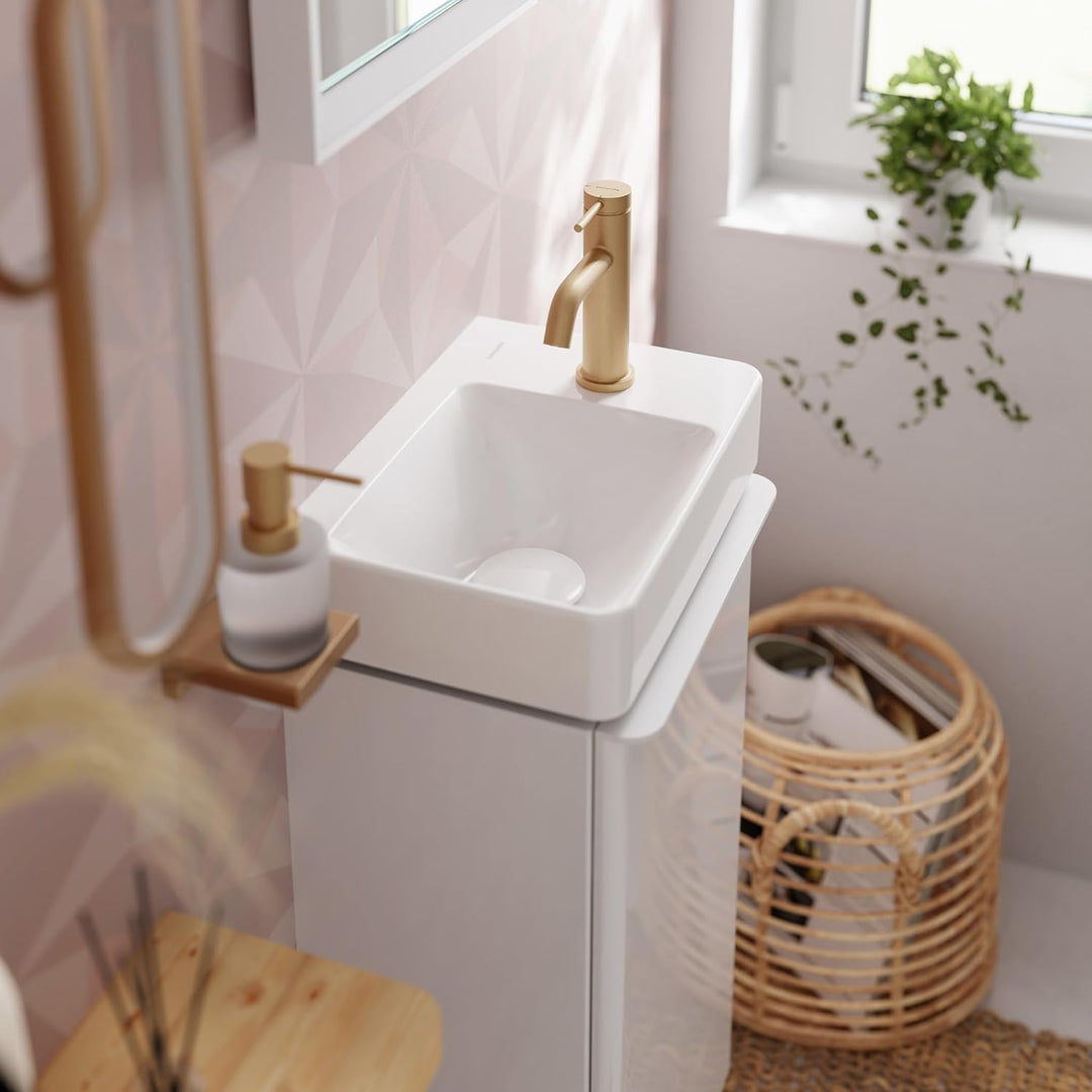 hansgrohe Tecturis S - Waschtischarmatur mit Zugstange, energiesparend (CoolStart), Wasserhahn Bad m