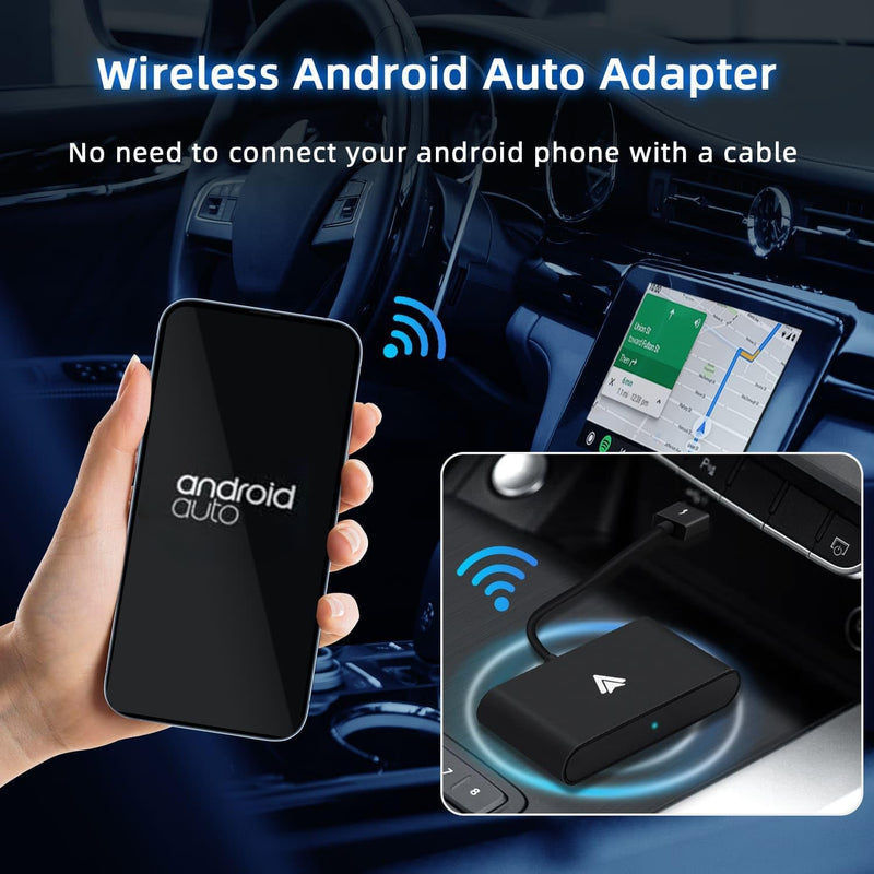 Mcbazel Android Auto Wireless Adapter, Datenübertragung 5 GHz, Auto Connect mit Typ-C-Adapter, Konve