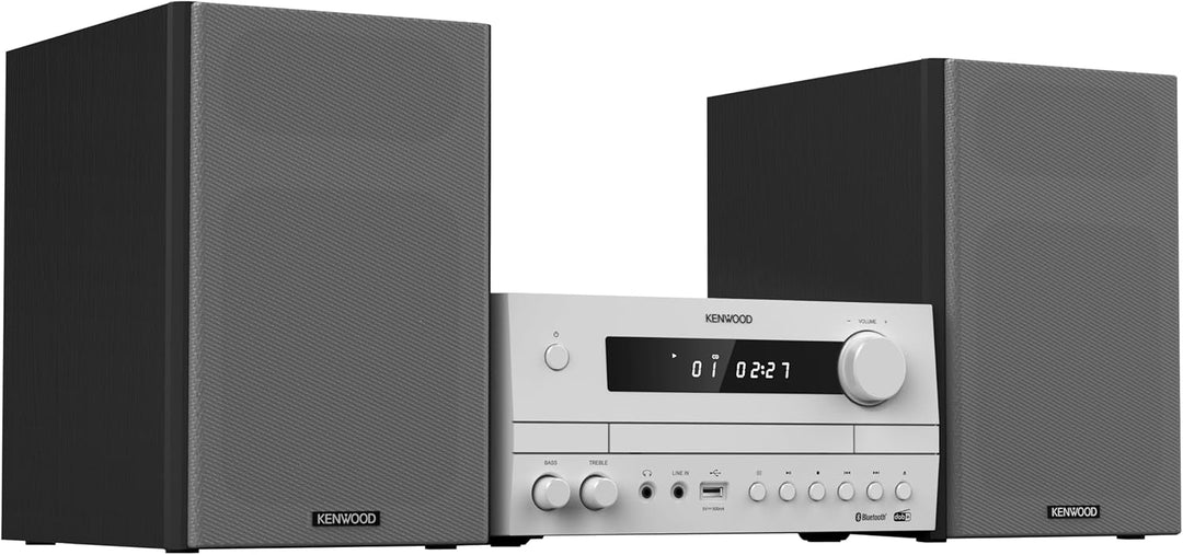 Kenwood M-822DAB - Micro HiFi-System mit 2 x 50 Watt RMS, CD, USB, DAB+ & Bluetooth Audio-Streaming,