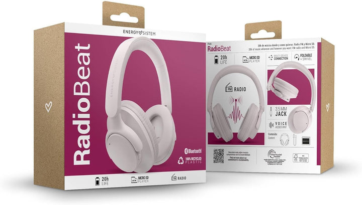 Energy Sistem Radiobeat Bluetooth Kopfhörer 5.4, 20 Stunden Akkulaufzeit, Multigeräte-Verbindung, fa