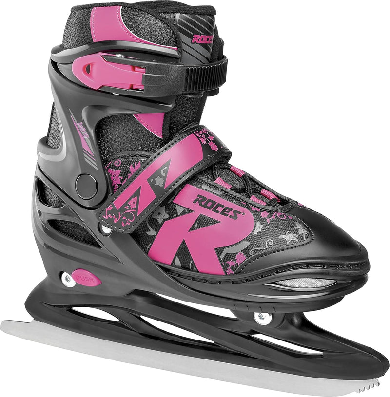 Roces Kinder Jokey Ice 2.0 Girl Verstellbarer Schlittschuh, Black-Fuchsia, 26-29