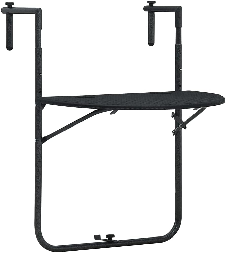 Susany Zusammengeklappt Balkonhängetisch Balkontisch Tisch 60 x 64 x 83,5 cm Mit 3-Fach höhenverstel