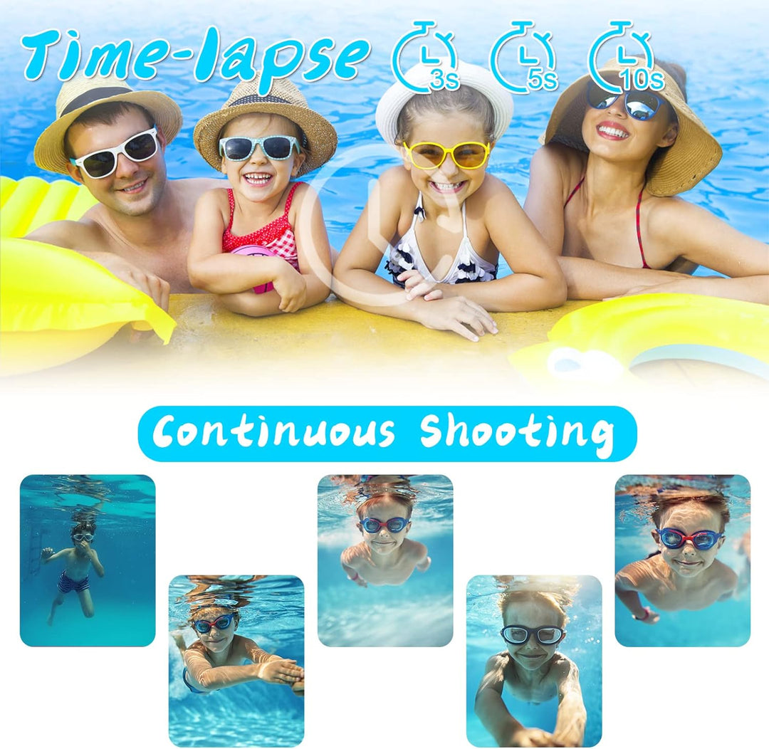 Ushining Kinderkamera wasserdichte Kamera für Kinder, HD 1080P Digitalkamera Videokamera Selfie Kame