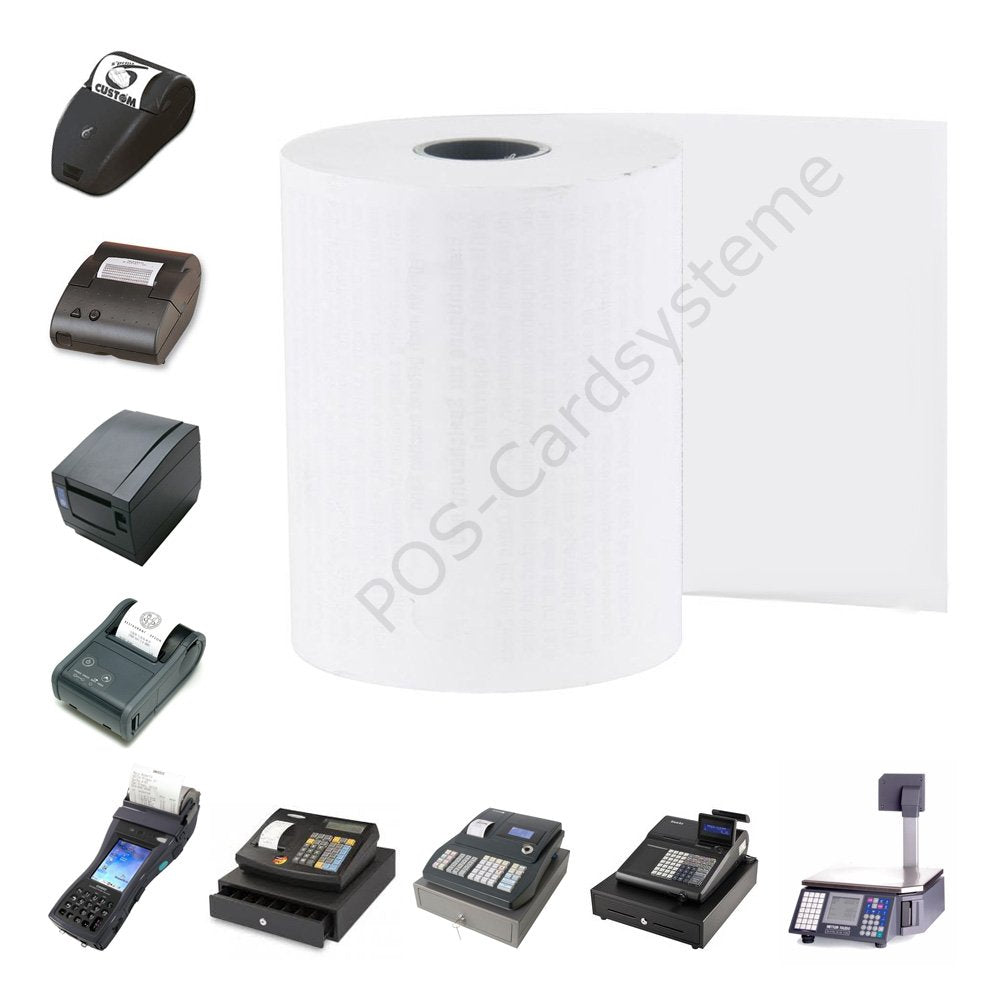 50 Stück Thermorollen im Karton 80mm x 80m x 12mm für Partner-Tech RP-320 / Kassenrollen/Bonrollen