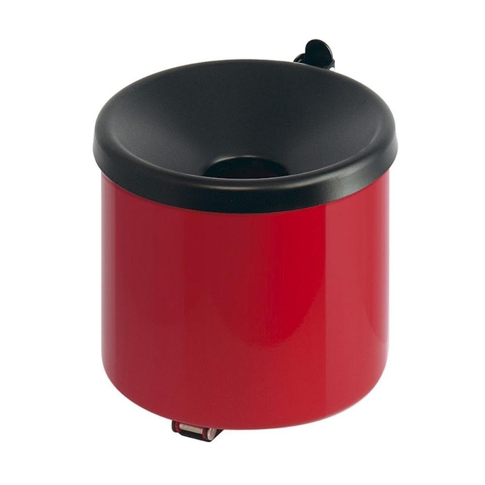 PROREGAL Runder Sicherheits-Wandaschenbecher mit Kippvorrichtung | 2 Liter, HxØ 16x16cm | Metall | R